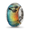 Lex & Lu Sterling Silver Reflections Panama City Orange Dichroic Glass Bead - 6 - Lex & Lu