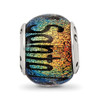 Lex & Lu Sterling Silver Reflections Santa Cruz Dichroic Glass Bead - 5 - Lex & Lu