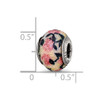 Lex & Lu Sterling Silver Reflection Pink Floral Overlay Bead - 4 - Lex & Lu