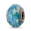 Lex & Lu Sterling Silver Reflection Blue w/Glitter Overlay Italian Bead - Lex & Lu