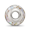 Lex & Lu Sterling Silver Reflections Grey Mother of Pearl Mosaic Bead - 2 - Lex & Lu