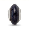 Lex & Lu Sterling Silver Reflections Blue Sand Stone Bead - 5 - Lex & Lu