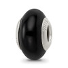 Lex & Lu Sterling Silver Reflections Black Glass Bead - Lex & Lu