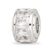 Lex & Lu Sterling Silver Reflections Clear CZ Bead - Lex & Lu