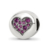 Lex & Lu Sterling Silver Reflections Crystals Feb-Peace Bead - Lex & Lu