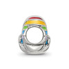 Lex & Lu Sterling Silver Reflections Enamel Rainbow Bead - 2 - Lex & Lu