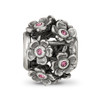 Lex & Lu Sterling Silver Reflections Crystals Blossoms Bead - 5 - Lex & Lu