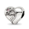 Lex & Lu Sterling Silver Reflections Crystals Mother's Heart Bead - Lex & Lu