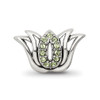 Lex & Lu Sterling Silver Reflections with Crystals Pave Lotus Bead - 5 - Lex & Lu