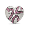 Lex & Lu Sterling Silver Reflections Crystals Hearts on Heart Bead - 5 - Lex & Lu