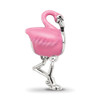 Lex & Lu Sterling Silver Reflections Pink Enamel Flamingo Bead - 3 - Lex & Lu