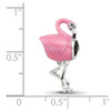 Lex & Lu Sterling Silver Reflections Pink Enamel Flamingo Bead - 5 - Lex & Lu
