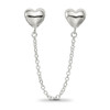 Lex & Lu Sterling Silver Reflections Polished Hearts Safety Chain - 5 - Lex & Lu