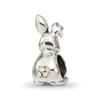 Lex & Lu Sterling Silver Reflections Crystals Bunny Bead - 6 - Lex & Lu
