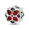 Lex & Lu Sterling Silver Reflections Latticewith Crystals Flower Bead - Lex & Lu