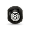 Lex & Lu Sterling Silver Reflections Black Enamel 8-Ball Bead - 5 - Lex & Lu