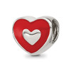 Lex & Lu Sterling Silver Reflections Red Enamel LOVE & Heart Bead - Lex & Lu