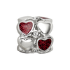 Lex & Lu Sterling Silver Reflections Red Enamel Crystals Hearts Bead - 3 - Lex & Lu