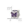 Lex & Lu Sterling Silver Reflections Purple Enameled Butterfly Bead - 4 - Lex & Lu