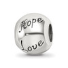 Lex & Lu Sterling Silver Reflections Enamel Crystals FAITH HOPE LOVE Bead - 5 - Lex & Lu