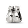 Lex & Lu Sterling Silver Reflections Twin Cats Bead - Lex & Lu