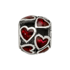 Lex & Lu Sterling Silver Reflections Red Enamel Filigree Heart Bead - 4 - Lex & Lu