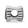 Lex & Lu Sterling Silver Reflections Amethyst Heart Bead - 2 - Lex & Lu