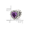 Lex & Lu Sterling Silver Reflections Amethyst Heart Bead - 5 - Lex & Lu