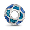 Lex & Lu Sterling Silver Reflections Blue/Green Heart Enameled Bead - 2 - Lex & Lu