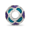 Lex & Lu Sterling Silver Reflections Blue/Purple Heart Enameled Bead - 2 - Lex & Lu