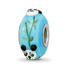 Lex & Lu Sterling Silver Reflections Blue Hand Painted Panda Fenton Glass Bead - 4 - Lex & Lu