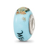 Lex & Lu Sterling Silver Reflections Blue Hand Painted Wisdom Owl Fenton Glass Bead - 5 - Lex & Lu