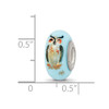 Lex & Lu Sterling Silver Reflections Blue Hand Painted Wisdom Owl Fenton Glass Bead - 7 - Lex & Lu