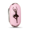Lex & Lu Sterling Silver Reflections Pink Hand Painted Ballerina Fenton Glass Bead - 3 - Lex & Lu