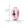 Lex & Lu Sterling Silver Reflections Pink Hand Painted Ballerina Fenton Glass Bead - 6 - Lex & Lu