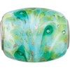 Lex & Lu Sterling Silver Reflections Multi-color Green with Glitter Fenton Glass Bead - 3 - Lex & Lu