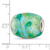 Lex & Lu Sterling Silver Reflections Multi-color Green with Glitter Fenton Glass Bead - 6 - Lex & Lu