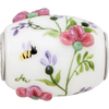 Lex & Lu Sterling Silver Reflections White Hand Painted Floral Fenton Glass Bead - 4 - Lex & Lu