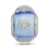 Lex & Lu Sterling Silver Reflections Snowflake Blue Italian Glass Bead - 5 - Lex & Lu
