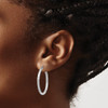 Lex & Lu Sterling Silver w/Rhodium 2.50mm Satin D/C Hoop Earrings LAL22345 - 3 - Lex & Lu
