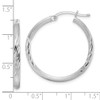 Lex & Lu Sterling Silver w/Rhodium 2.50mm Satin D/C Hoop Earrings LAL22345 - 4 - Lex & Lu