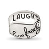 Lex & Lu Sterling Silver Reflections Crystals Live Laugh Love Bead - 3 - Lex & Lu