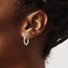 Lex & Lu Sterling Silver w/Rhodium 2mm D/C Hoop Earrings LAL22350 - 3 - Lex & Lu