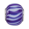 Lex & Lu Sterling Silver Reflections Blue and White Striped Glass Bead - 3 - Lex & Lu