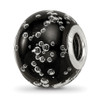 Lex & Lu Sterling Silver Reflections Bubbles Black Glass Bead - Lex & Lu