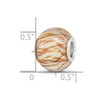 Lex & Lu Sterling Silver Reflections Brown and White Striped Glass Bead - 4 - Lex & Lu