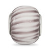 Lex & Lu Sterling Silver Reflections Purple and White Striped Glass Bead - 5 - Lex & Lu