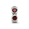 Lex & Lu Sterling Silver Reflections Red CZ Bead - 3 - Lex & Lu