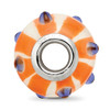 Lex & Lu Sterling Silver Reflections Blue Polka-dot Orange and White Glass Bead - 2 - Lex & Lu