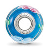 Lex & Lu Sterling Silver Reflections CZ Blue & Pink Floral Blue Glass Bead - 2 - Lex & Lu